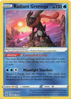Radiant Greninja 046/189 Radiant Rare Astral Radiance Pokemon Near Mint - Image 1