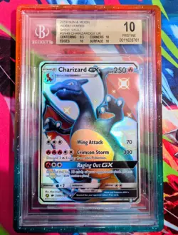 BGS 10 Pristine Shiny Charizard GX 2019 Pokemon S&M Hidden Fates Full Art SV49 - Image 1