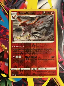 Talonflame 032/189 Rare Darkness Ablaze Pokemon Reverse Holo Near Mint NM - Image 1