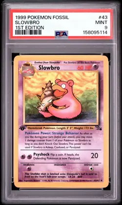 Slowbro PSA 9 1999 Pokemon Fossil 1st Edition #43/62 - Image 1