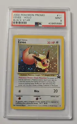 2000 Pokemon Promo Black Star Eevee-Holo Promo Pokemon League #11 PSA 9 - Image 1