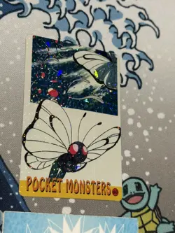 Pokemon Pocket Monsters Butterfree/ Moltres HOLO Prism Bandai 1999 Nintendo LP+ - Image 2