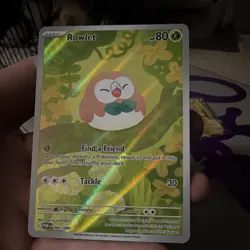 Pokemon Rowlet 090/088 Portuguese Rare Full Art Holo Basic 80 HP Grass - Image 1