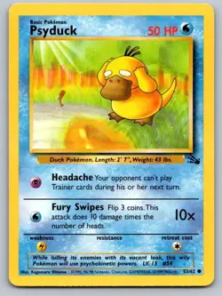 Psyduck 53/62 Common Fossil Pokemon Unlimited Lightly Played - Image 1