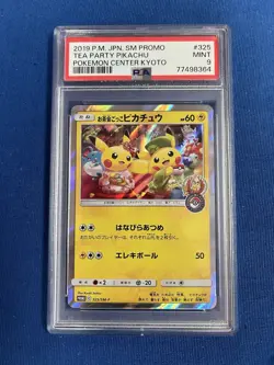 Japanese Pokemon Center Kyoto Promo Tea Party Pikachu 325/SM-P PSA 9 - Image 1
