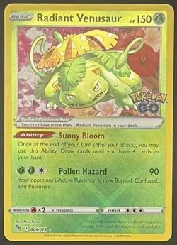 (NM) Radiant Venusaur 004/078 - Pokemon GO - Radiant Rare - 2022 - Holo - Image 2