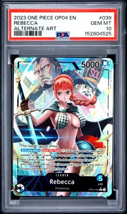 2023 ONE PIECE OP04-KINGDOMS OF INTRIGUE ALTERNATE ART #039 REBECCA PSA 10 - Image 1