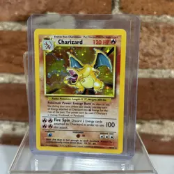 Pokemon TCG Base Set Charizard 4/102 Holo Rare Card HP - Image 1