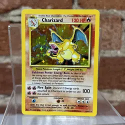 Pokemon TCG Base Set Charizard 4/102 Holo Rare Card HP - Image 2