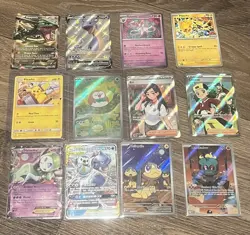 Pokemon TCG mixed 12 card lot Rayquaza ex, Pikachu, Meloetta, Tagteam & more - Image 1