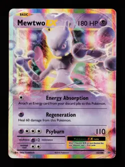 Mewtwo EX 52/108 Holo EX Rare Evolutions Pokemon Cards - Image 1