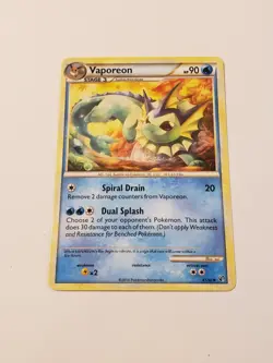 2010 Vaporeon 41/90 Non-Holo Pokemon Card - HGSS Undaunted Card Set - Image 1