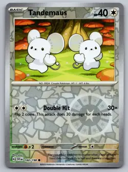 Tandemaus 160/198 Common Scarlet & Violet Pokemon Reverse Holo Near Mint - Image 1