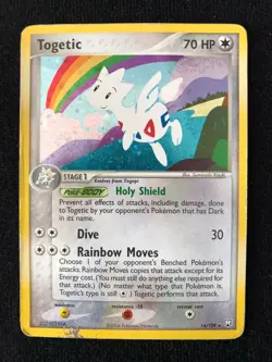 Pokemon TCG Togetic Rare Holo Swirl 14/109 Team Rocket Returns HP Condition 2004 - Image 1