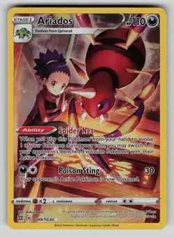 Ariados TG09/TG30 Brilliant Stars Trainer Gallery Pokemon Holo NM - Image 1