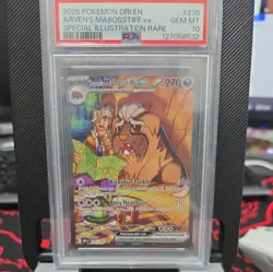 2025 POKEMON DRI EN-DESTINED RIVALS #235 ARVEN'S MABOSSTIFF EX PSA 10 - Image 1