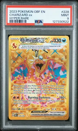 2023 POKEMON OBF EN CHARIZARD EX HYPER RARE 228/197 PSA 9 - Image 1