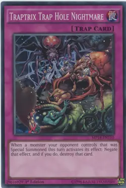 Yugioh Traptrix Trap Hole Nightmare MP14-EN110 Super Rare 1st NM - Image 1