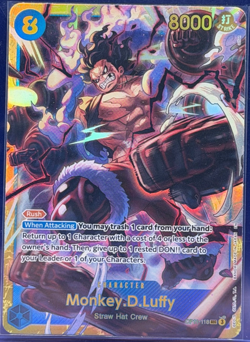 Monkey.D.Luffy SEC OP11-118 A Fist of Divine Speed One Piece TCG English NM Foil - Image 1