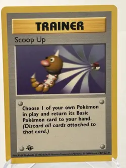 Pokemon Scoop Up Trainer Card 078/102 Regular Rare, Vintage TCG Shadowless NM - Image 1