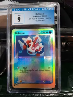 Goldeen cgc 9 MINT Reverse Holo EX Ruby And Sapphire E-Reader 55/109 psa Card - Image 1