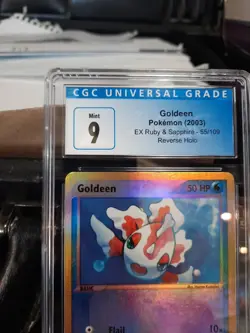 Goldeen cgc 9 MINT Reverse Holo EX Ruby And Sapphire E-Reader 55/109 psa Card - Image 3