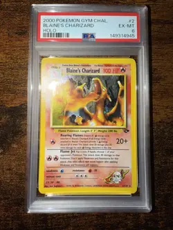Pokemon TCG Blaine's Charizard Holo Gym Challenge 2000 2/132 PSA 6 - Image 1