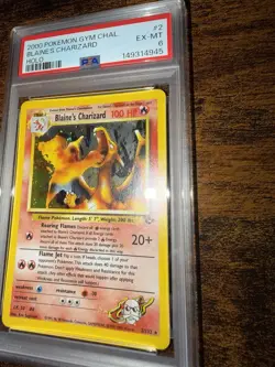 Pokemon TCG Blaine's Charizard Holo Gym Challenge 2000 2/132 PSA 6 - Image 3