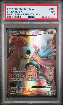 2012 POKEMON B&W DARK EXPLORERS ITALIAN #103 FULL ART/ENTEI EX PSA 7 - Image 1