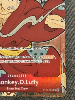 Monkey.D.Luffy (English Version 1st Anniversary) ST10-006 One Piece TCG Promo NM - Image 4