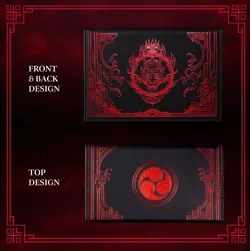 SleeveChief Blood Oni Deck Box 150+ Sleeved Cards Magnetic Dice Tray PU Leather - Image 2