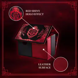 SleeveChief Blood Oni Deck Box 150+ Sleeved Cards Magnetic Dice Tray PU Leather - Image 3