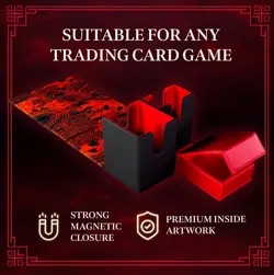 SleeveChief Blood Oni Deck Box 150+ Sleeved Cards Magnetic Dice Tray PU Leather - Image 5
