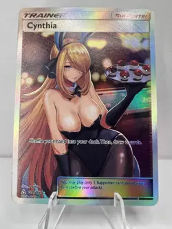 Cynthia Full Art Custom Made Pokemon Waifu ACG Trainer Art Card - Image 1