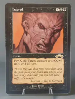 Magic The Gathering Hatred MTG Exodus Black Instant Rare 1998 - Image 1