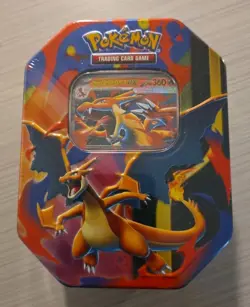 Pokemon TCG Mega Charizard Y EX Tin 4 Booster Packs & Charizard Promo Sealed - Image 1