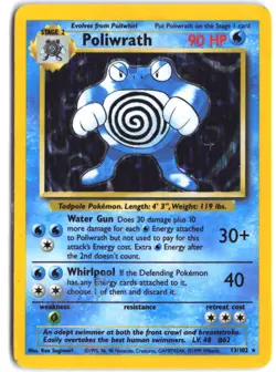 Poliwrath 13/102 Holo Holo Rare Base Set Unlimited Pokemon Holo - Image 1