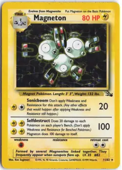Magneton 11/62 Holo Rare Fossil Pokemon Unlimited Holo LP - Image 1