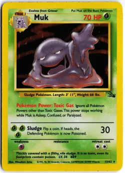 Muk 13/62 Holo Rare Fossil Pokemon MP - Image 1