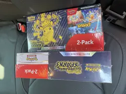 Pokemon TCG Surging Sparks ETB + Booster Bundle Costco Pack Sealed *Lot of 2* - Image 3