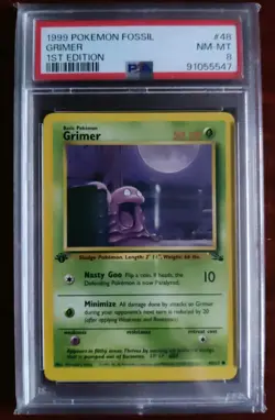 Pokemon Tcg WOTC Fossil 1st Edition Grimer 48/62 PSA 8 NM-MT - Image 1