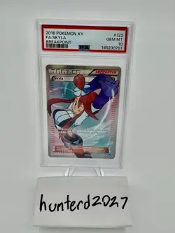 Pokemon 2016 Breakpoint Skyla Full Art Ultra Rare Holo Trainer PSA 10 122/122 - Image 1