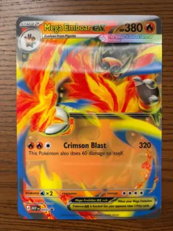 Pokemon TCG MEGA EMBOAR EX Ascended Heroes Black Star Promo MEP 035 JUMBO Card - Image 1