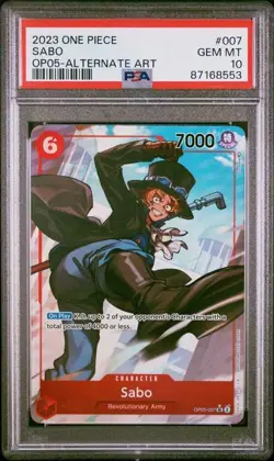 2023 ONE PIECE OP05-AWAKENING OF THE NEW ERA ALTERNATE ART #007 SABO PSA 10 - Image 1