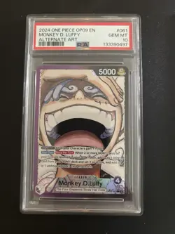 One Piece CCG Monkey D. Luffy OP09-061 Alternative Art Leader English, PSA 10 - Image 1