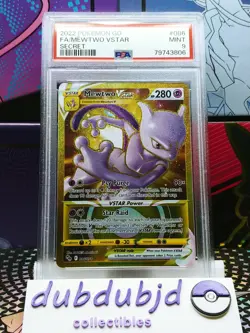 2022 Pokemon Go Mewtwo VSTAR 086/078 Gold Secret Full Art Rare PSA 9 MINT - Image 1