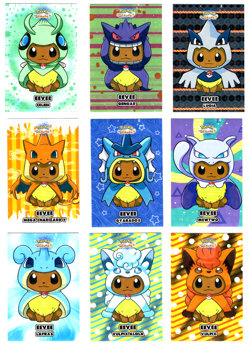 Pokemon Let's Go Eevee Database Eeveelutions 9 CARD LOT * HEART HOLO RARE - Image 1