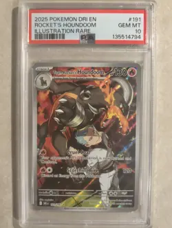 PSA 10 Team Rocket's Houndoom 191/182 Pokemon Destined Rivals Full Art Graded - Image 1