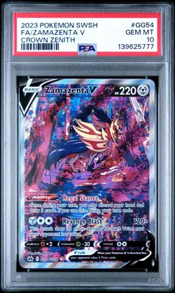 Pokemon 2023 Zamazenta v Full Art GG54/GG70 Crown Zenith Galarian Gallery PSA 10 - Image 1