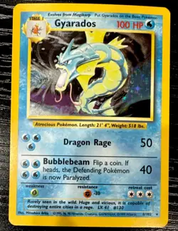 Gyarados 006/102 1999 Base Set Unlimited Holo Rare Pokemon Card - Image 1